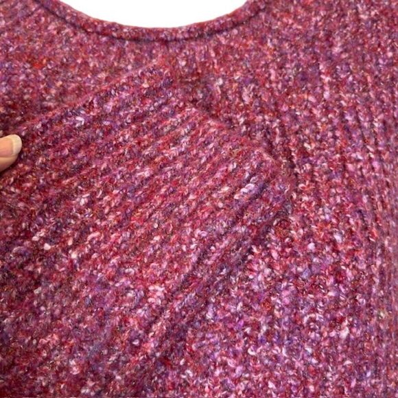 Rachel Roy Crew Neck Marled Cranberry Women's Sweater Oversized Small - Picture 2 of 9